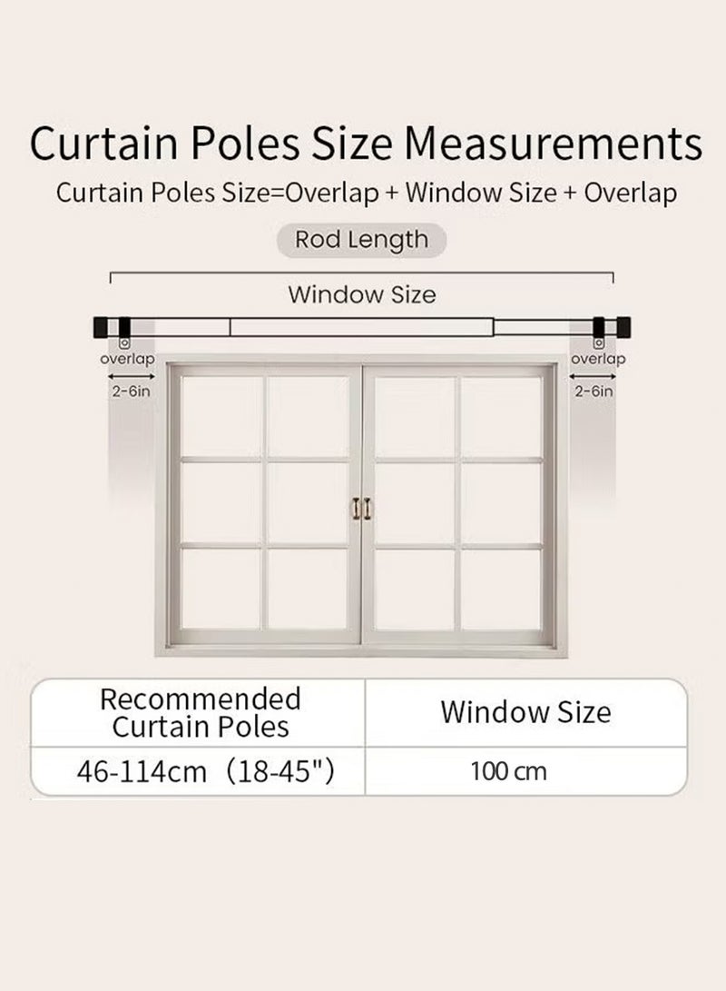YOONISPRO 25mm Curtain Rod Set – Splicing Drapery Pole with Adjustable Brackets for Bedroom, Living Room & Office, Suitable for Eyelet Curtains - Image 5